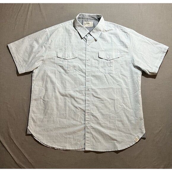 Free Planet Button Up Shirt Men’s 2x Blue‎ Pocketed Short Sleeve. - Picture 1 of 10
